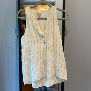 Joie silk tank with metallic stripes